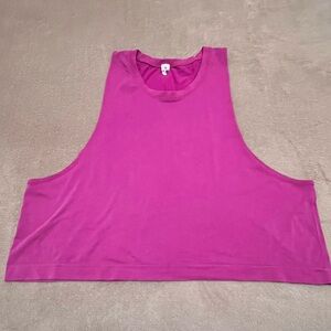 Women's 90 Degree High-neck Crop Pink Tank Top Sz XL